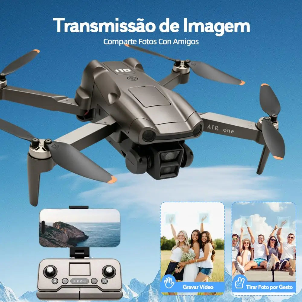 Dli-Air One Professional Drone 4K Dual Camera Fpv Wifi Gps Auto Return Lightweight Foldable 2 Batteries Remote Control