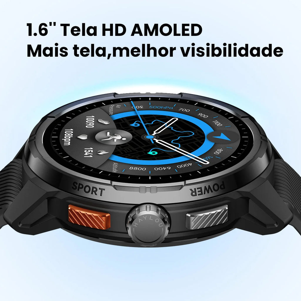 HAYLOU Solar Ultra GPS Smartwatch 1.6” AMOLED Display 5ATM Waterproof Built-in GPS Bluetooth Phone Calls Sports Smart Watch