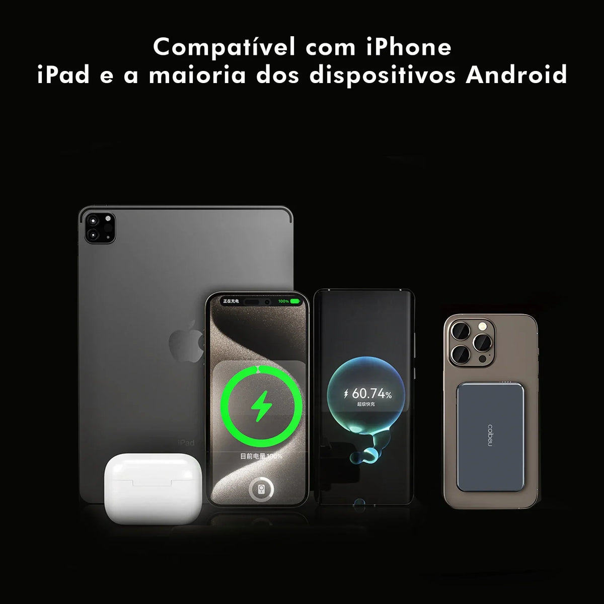 Magnetic Power Bank 10000Mah 15W Fast Wireless Charging with 20W Type-C Input for iPhone and Android Slim and Portable
