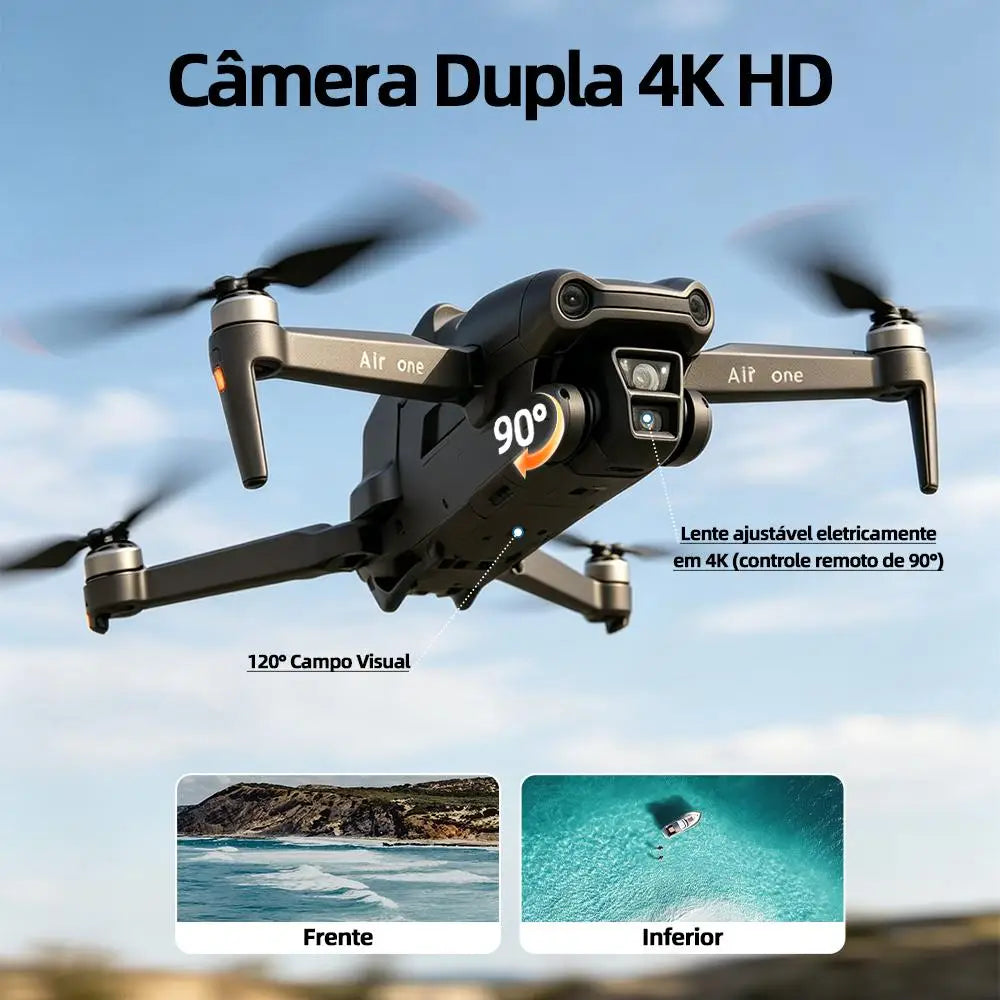 Drone DLI-Air One Profissional Com GPS Retorno Automático, Câmera Dupla 4K HD E até 25 Minutos De Voo Para gravação Ao Ar Livre
