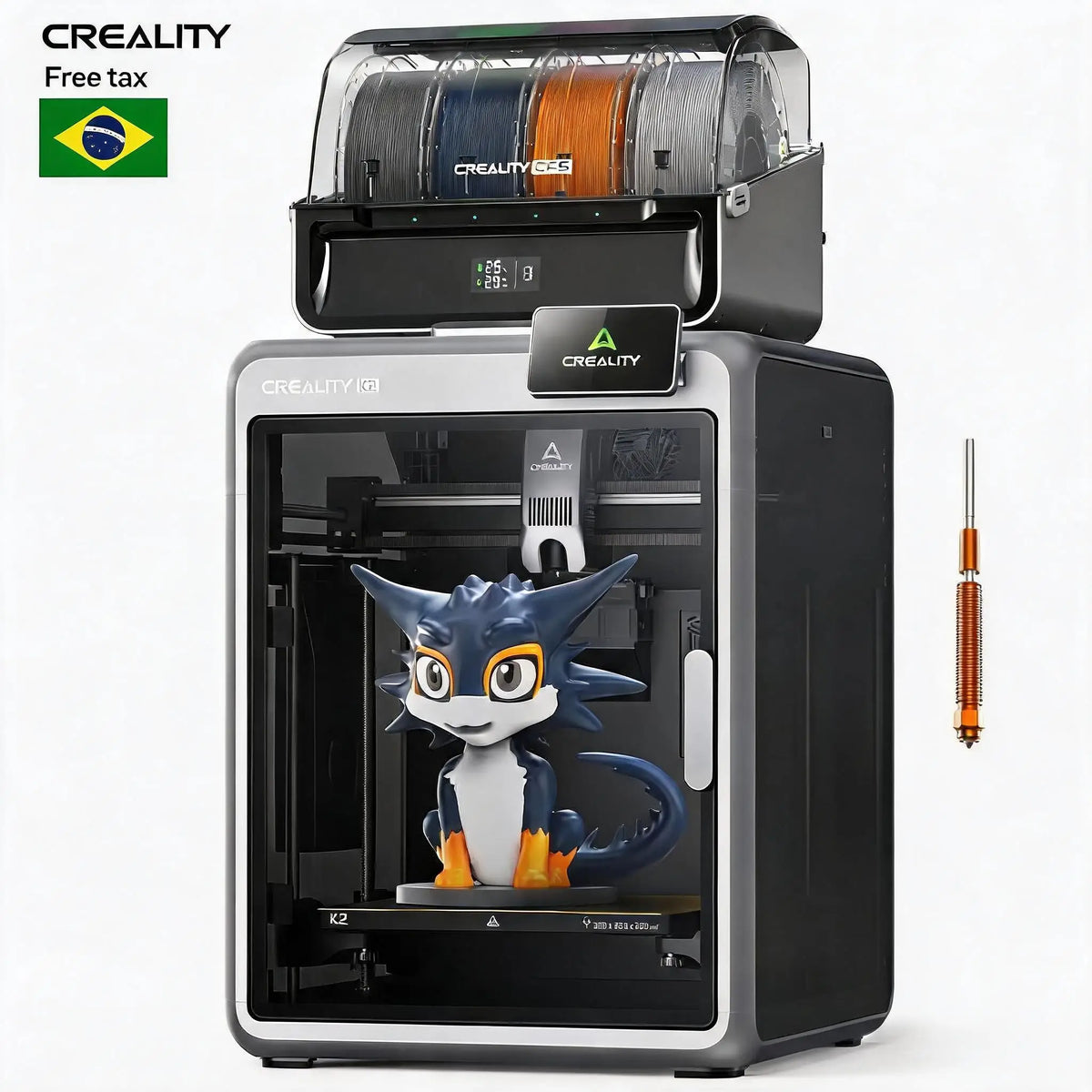 Creality K2 Combo High-Speed 3D Printer CFS Multi-Color Material Box Combination Set 600 MM/s Printing Size 260 * 260 * 260mm