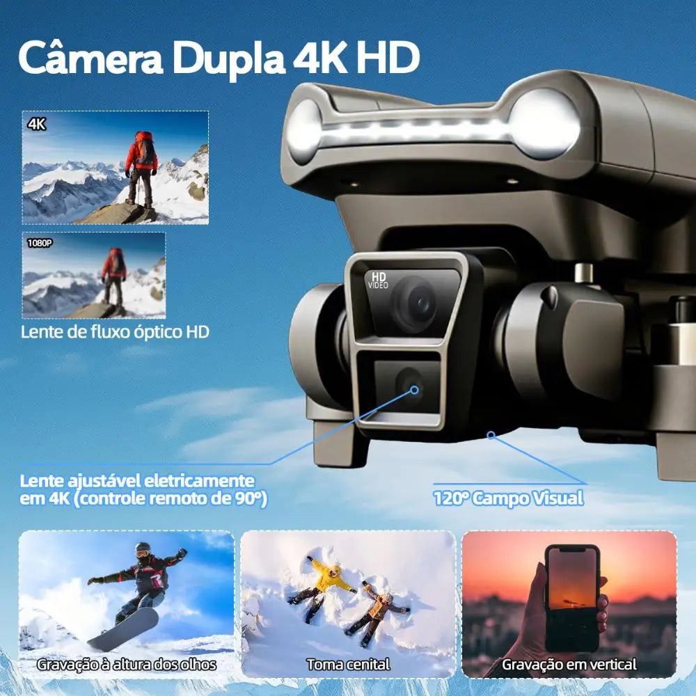 Dli-Air One Professional Drone 4K Dual Camera Fpv Wifi Gps Auto Return Lightweight Foldable 2 Batteries Remote Control