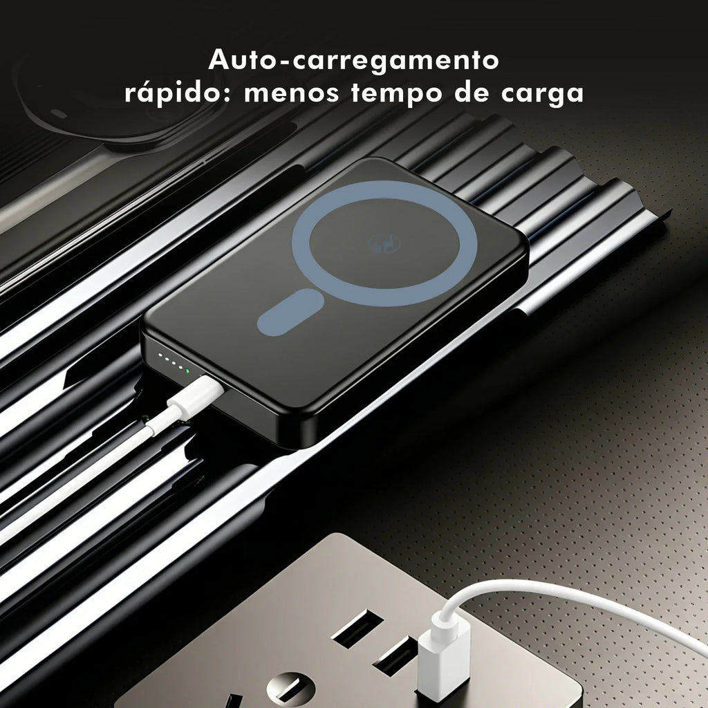 Magnetic Power Bank 10000Mah 15W Fast Wireless Charging with 20W Type-C Input for iPhone and Android Slim and Portable