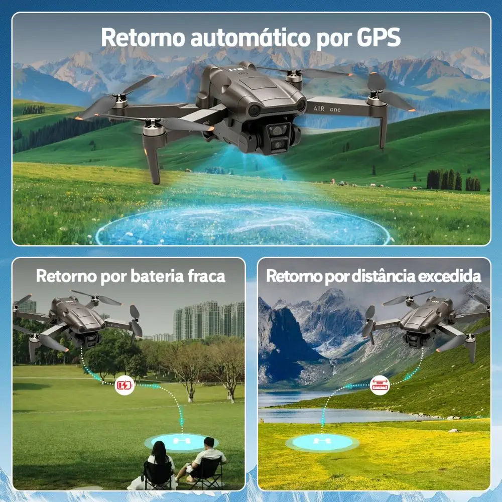 Dli-Air One Professional Drone 4K Dual Camera Fpv Wifi Gps Auto Return Lightweight Foldable 2 Batteries Remote Control