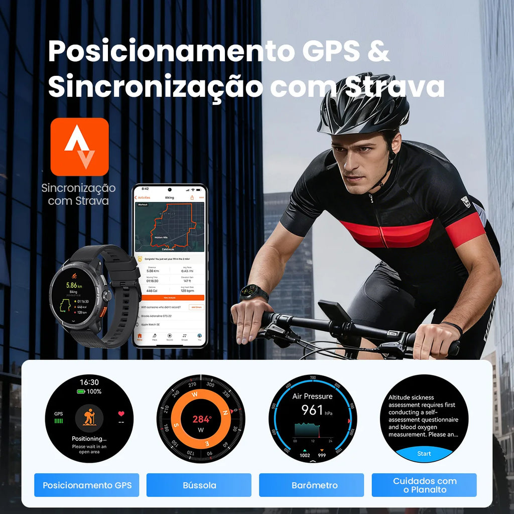 HAYLOU Solar Ultra GPS Smartwatch 1.6” AMOLED Display 5ATM Waterproof Built-in GPS Bluetooth Phone Calls Sports Smart Watch
