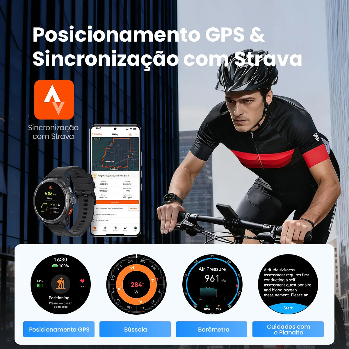 HAYLOU Solar Ultra GPS Smartwatch 1.6” AMOLED Display 5ATM Waterproof Built-in GPS Bluetooth Phone Calls Sports Smart Watch