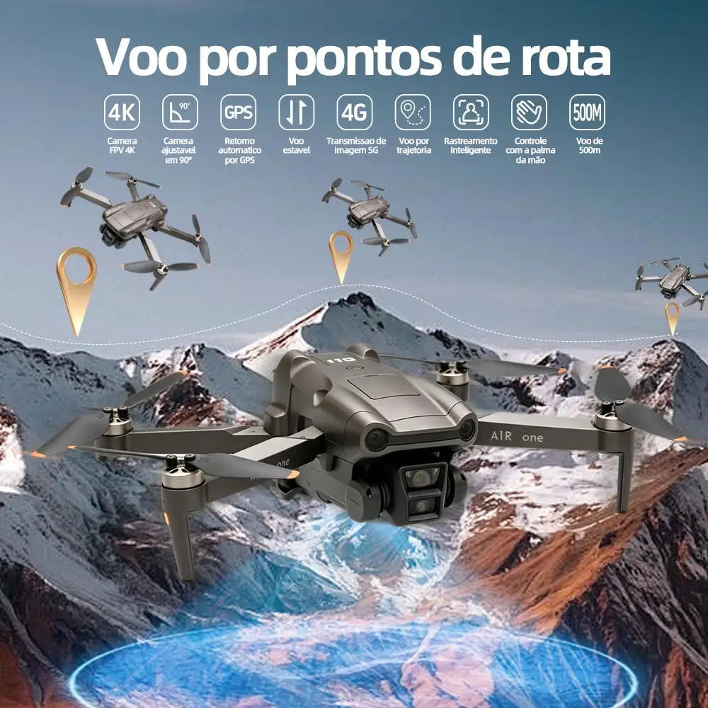 Drone DLI-Air One Profissional Com GPS Retorno Automático, Câmera Dupla 4K HD E até 25 Minutos De Voo Para gravação Ao Ar Livre