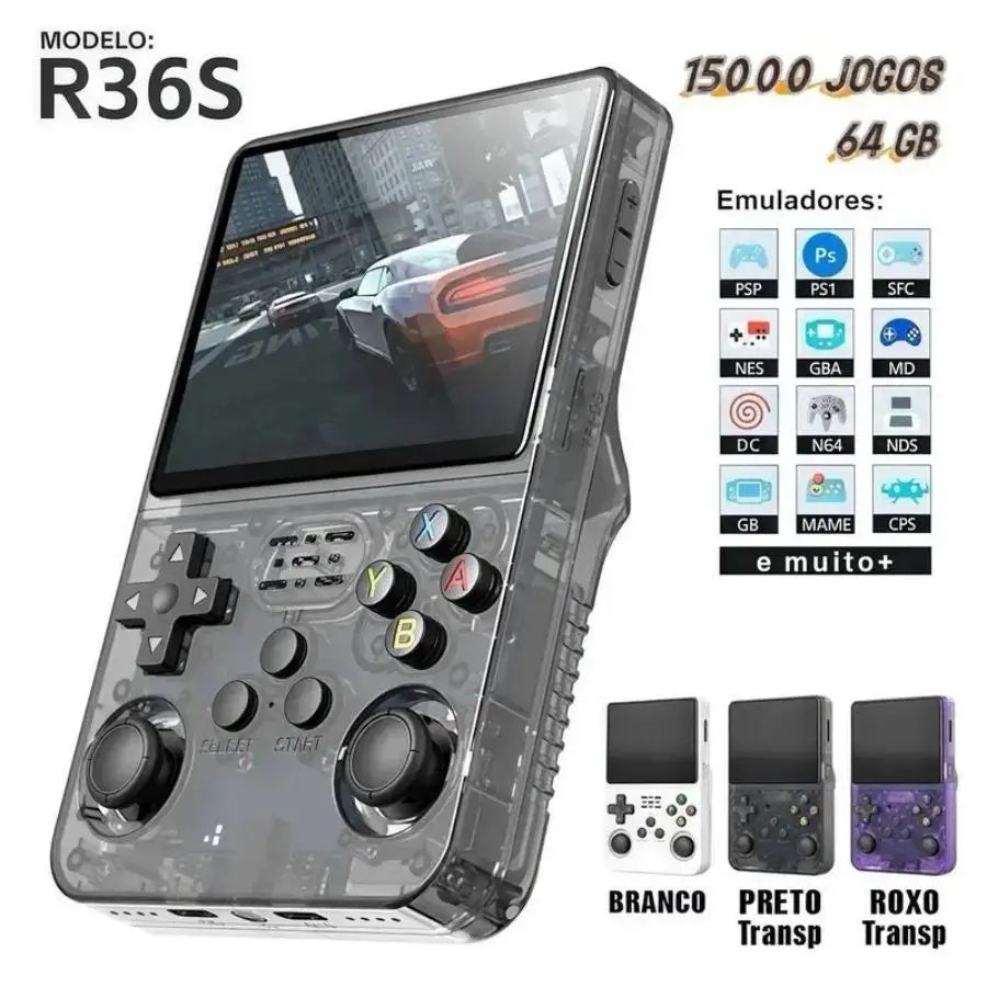 CONSOLE PORTABLE RETRACTION R36S + 15.000 CLASSIC GAMES IN A JUST DEVICE!