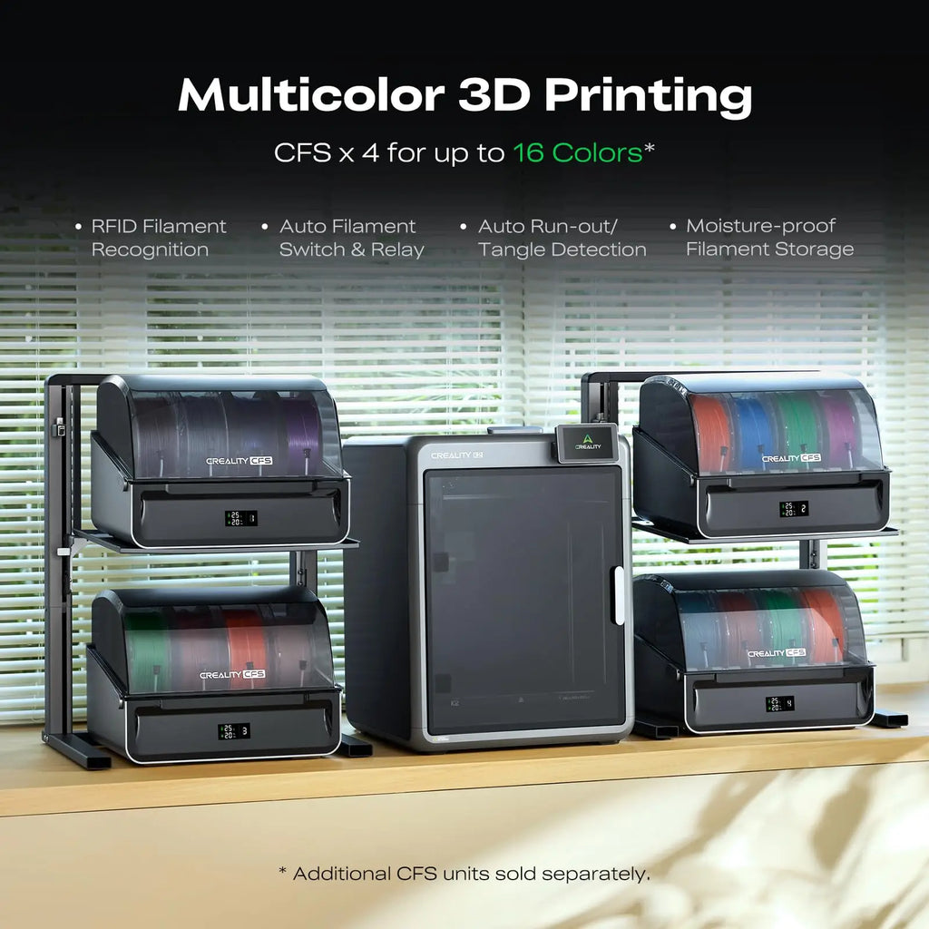 Creality K2 Combo High-Speed 3D Printer CFS Multi-Color Material Box Combination Set 600 MM/s Printing Size 260 * 260 * 260mm