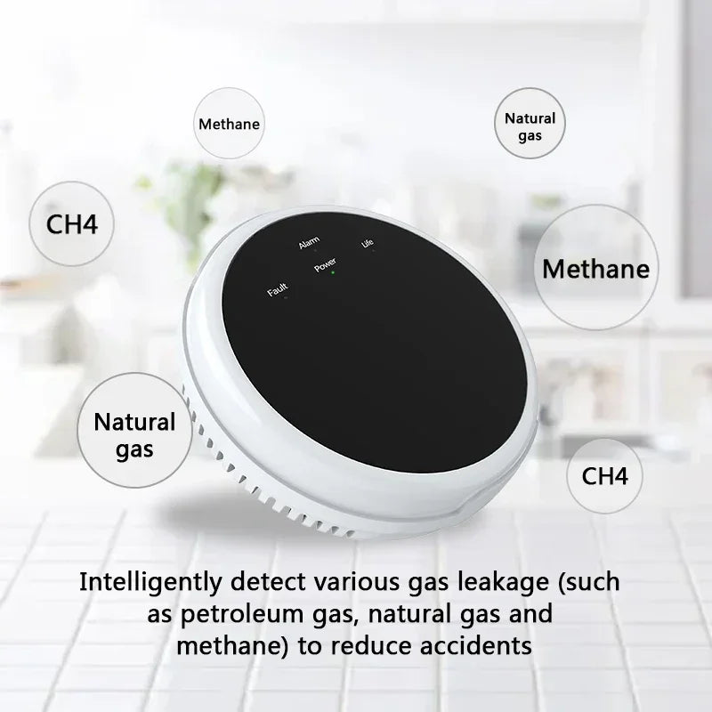 433MHz Smart Gas Home Security 80dB Leak Detector Natural Gas Sensor Carbon Monoxide Poisoning Alarm Detector