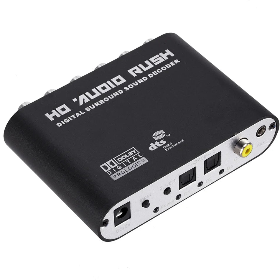WVVMVV5.1 CH Audio Decoder SPDIF Coaxial to RCA DTS AC3 Optical Digital Amplifier Analog Converter Amplifier HD Audio Rush