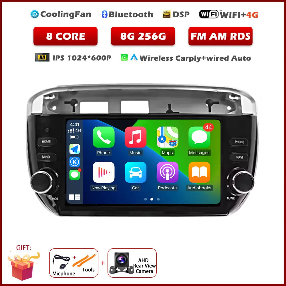 7" For Fiat Linea Punto Evo 2012 - 2015 4G Car Carplay Auto Android OS Radio Navigation GPS Multimedia Video Player BT 5.0