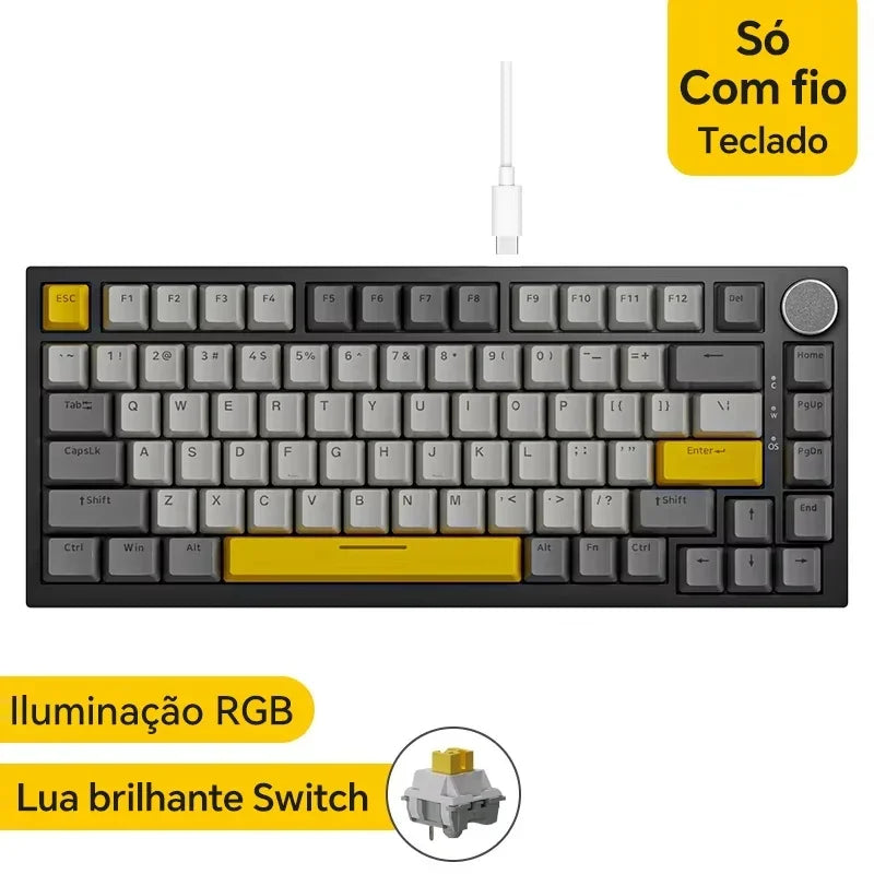 AJAZZ AK820 / AK820 Pro Free Shipping for Local Shipments from Brazil Mechanical Keyboard 82 Keys Gamer Keyboard for Laptop PC