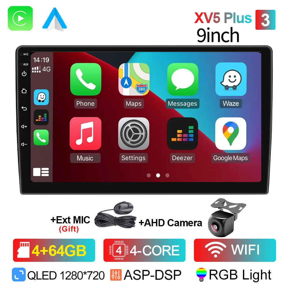 XIMA Universal 2 Din 9/10 inch Android 15 Car Radio Autoradio android  car radio GPS Central Multimedia Car Stere Androidauto