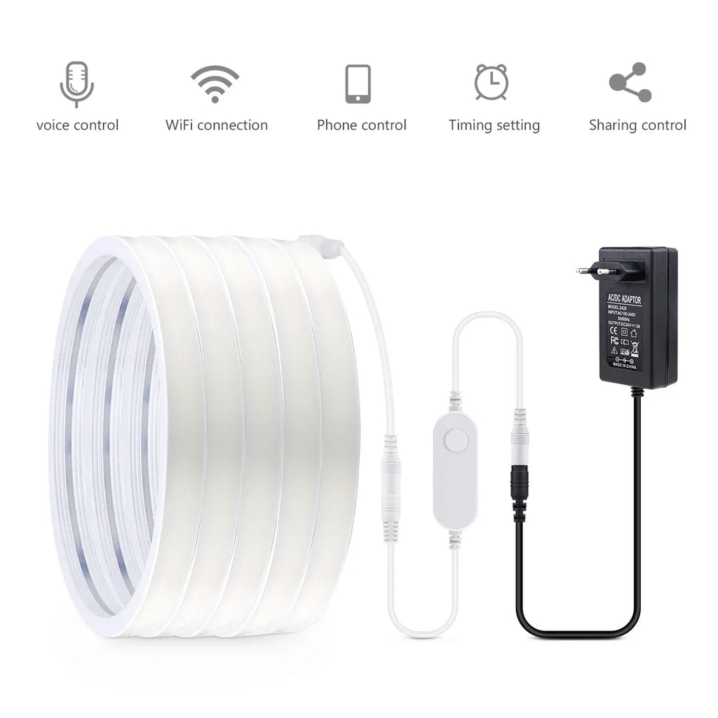 Tuya Smart WiFi COB Neon LED Strip Light 320leds/M Silica Gel Tube LED Lights Tape Bedroom Wall Kitchen Cabinet Backlighting