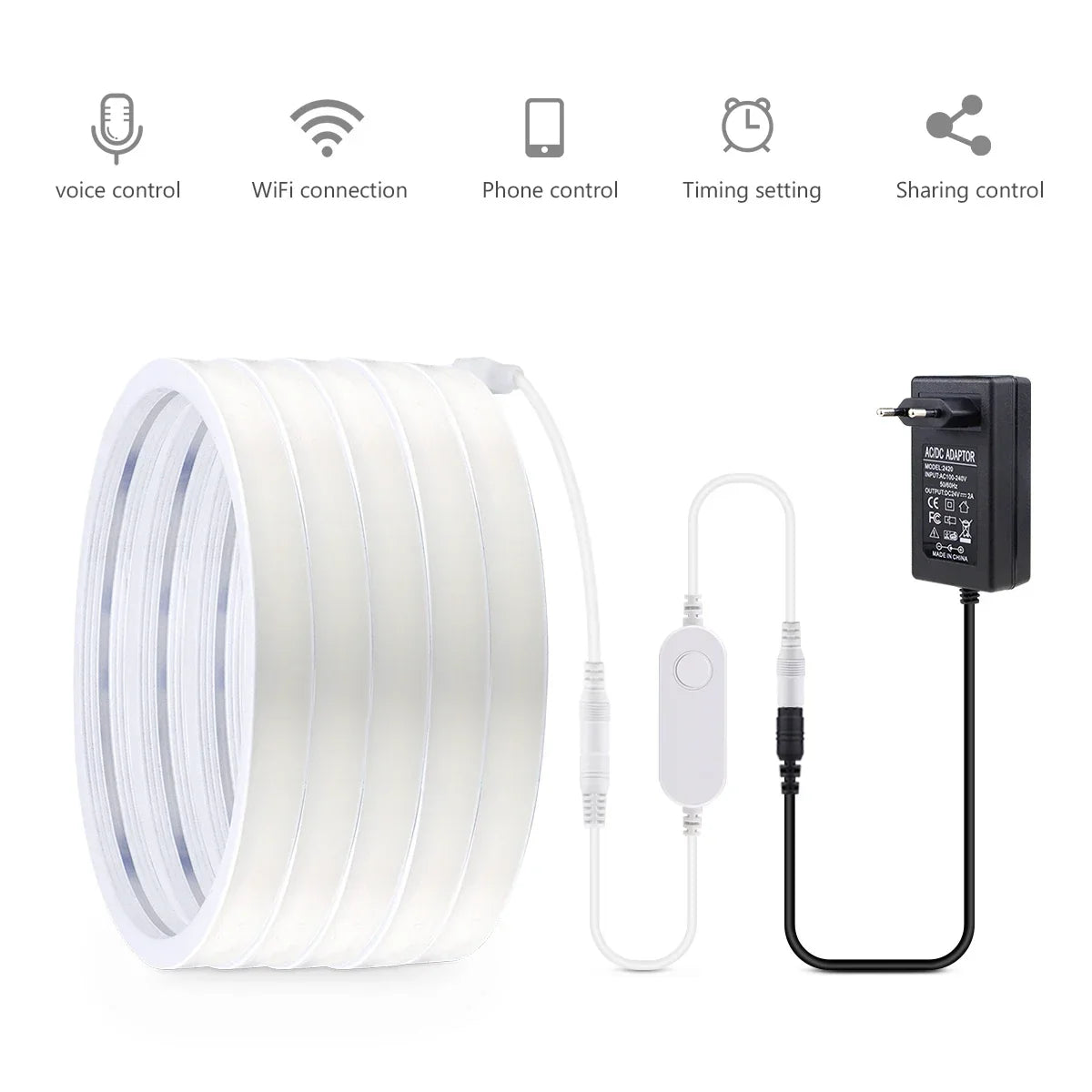 Tuya Smart WiFi COB Neon LED Strip Light 320leds/M Silica Gel Tube LED Lights Tape Bedroom Wall Kitchen Cabinet Backlighting