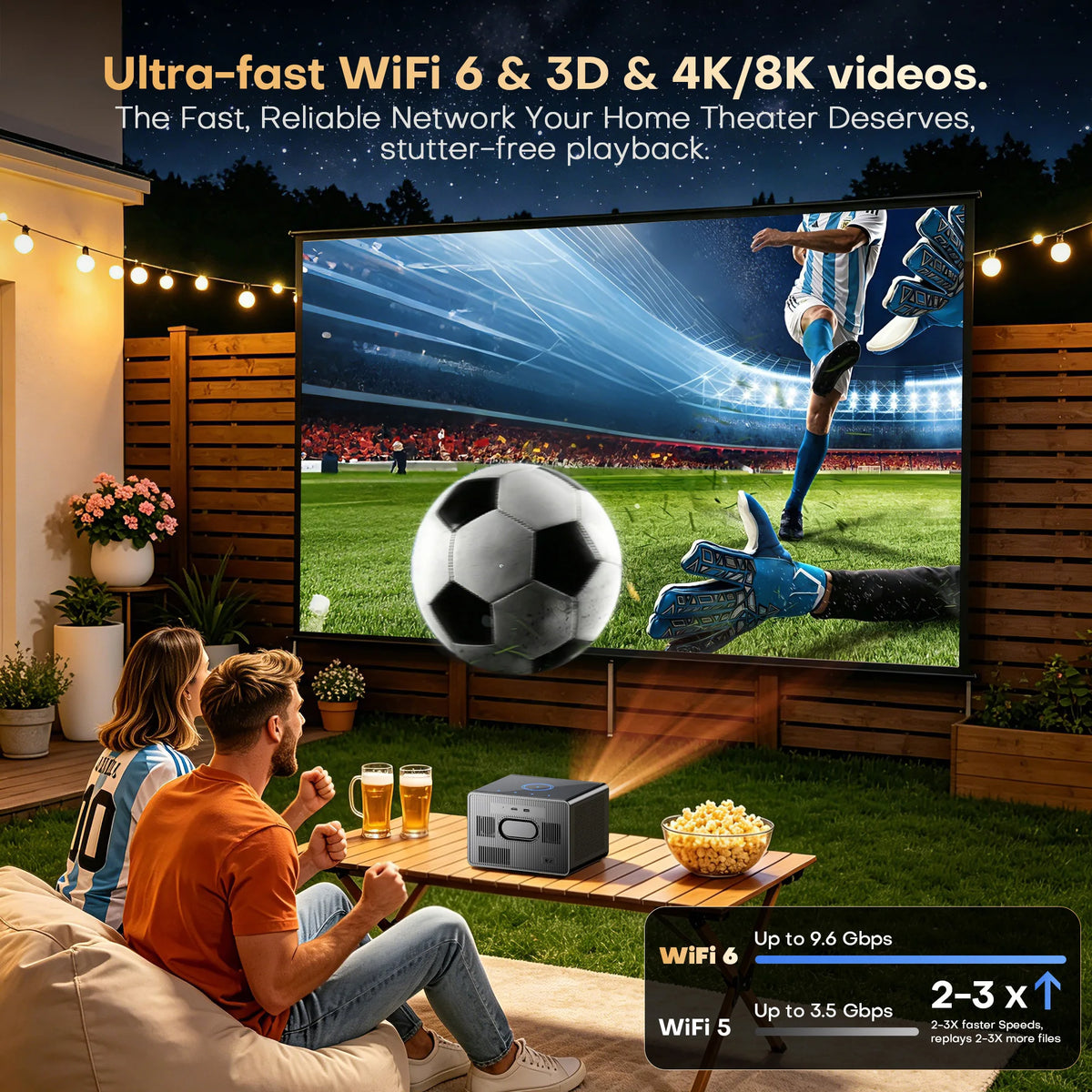 XIWBSY Android 14.0 Sealed Optical Projector 4000ANSI Home Theater Google TV Projector Netflix Official Licence 4K Projector