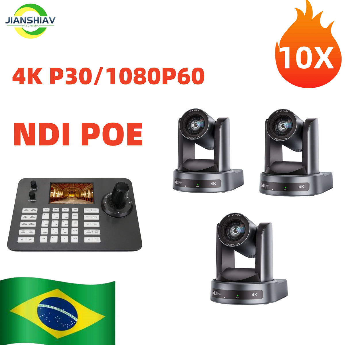 4K NDI 1pc-10pcs PTZ Camera SDI HDMI POE USB 20 Zoom Video Conference Camera for Church Business Meeting 1PC Controller Keyboard
