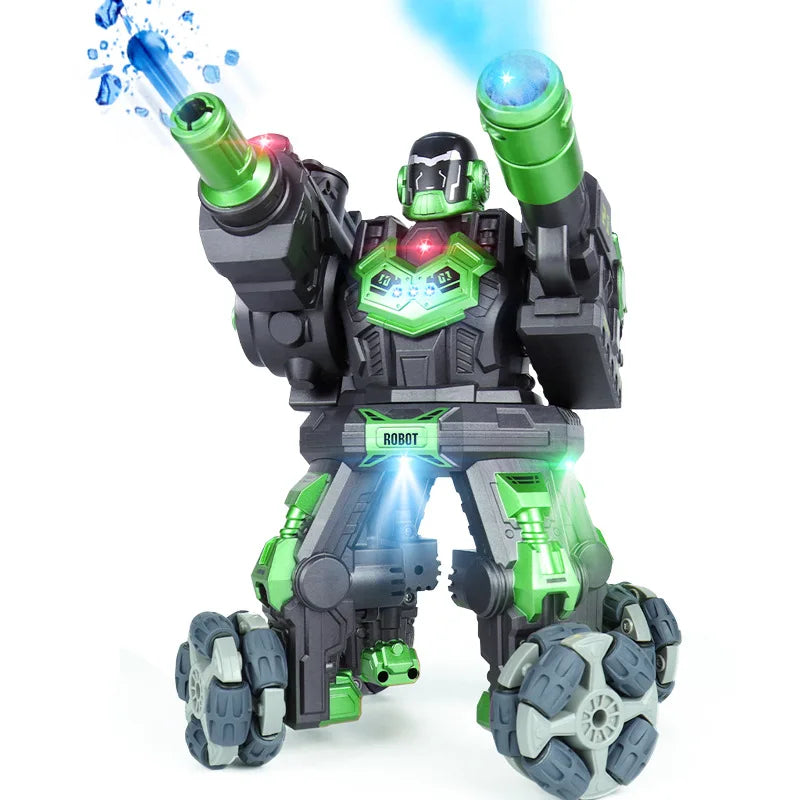 JC09 2.4G RC Robot Battle Spray Shoot Robo With Dual Remote Control Humanoid Fighting Robots Toys for Kids Christmas gift toy