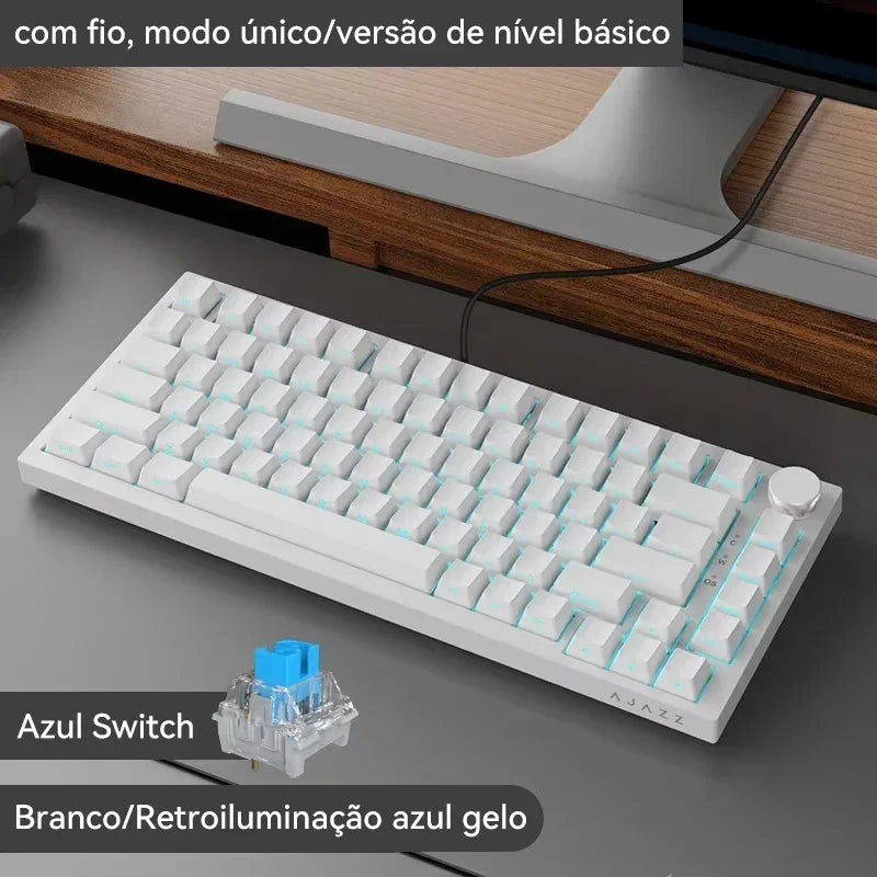 AJAZZ AK820 / AK820 Pro Free Shipping for Local Shipments from Brazil Mechanical Keyboard 82 Keys Gamer Keyboard for Laptop PC
