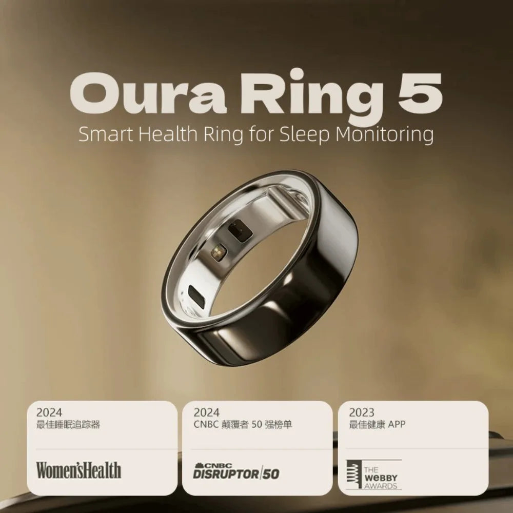 Oura Ring 5 Smart Ring Sleep Quality Monitoring Motion Monitoring Compact Lightweight Long-Lasting Battery Life for Ideal Gift