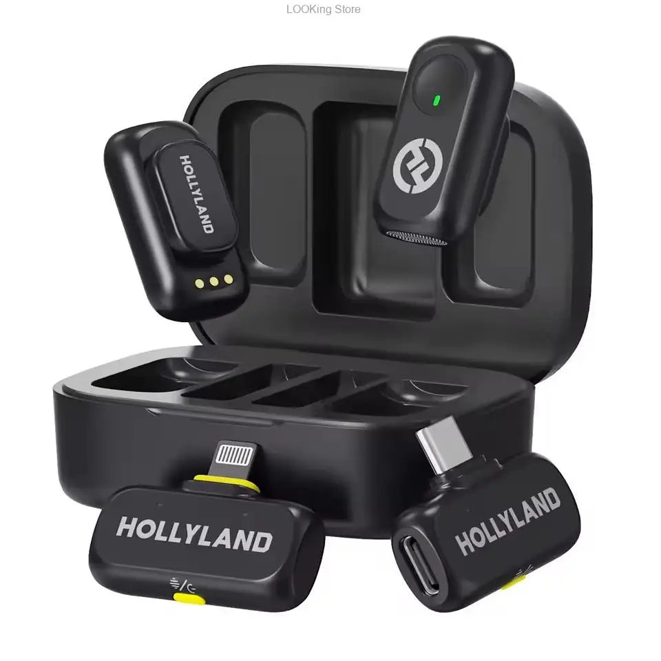 Hollyland LARK A1 Combo Wireless Lavalier Microphone for iPhone Android for Interview Vlogging Noise Cancellation Mic