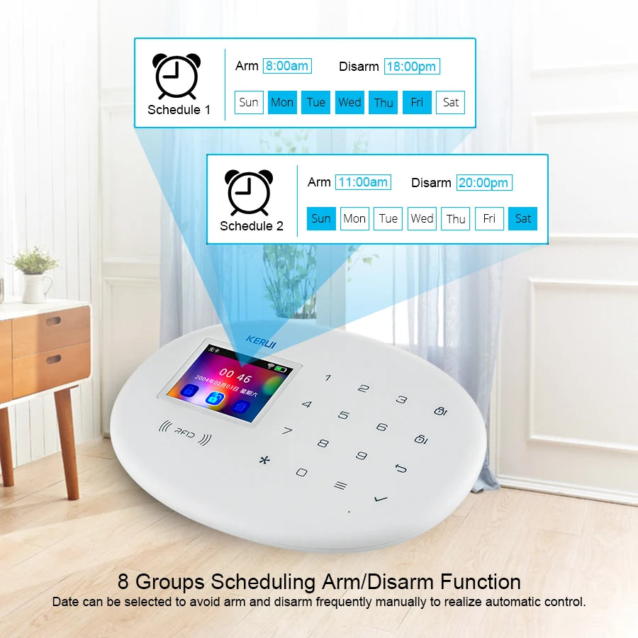 From Brazil Warehouse KERUI Home Alarm System Tuya Smart WiFi GSM Alarm for Home Burglar Security Alarm Wireless PIR Sensor W202