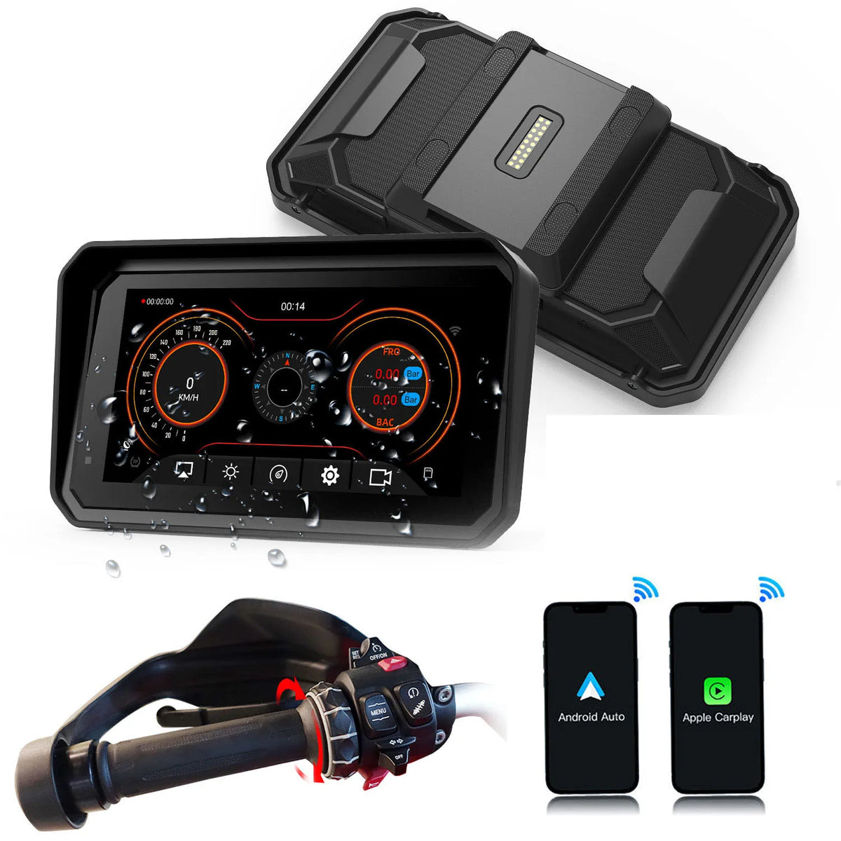 6" Motorcycle Wireless Carplay Navigation DVR Android Auto For BMW R1300GS S1000 XRF750GS XR M1000 R1200GS R1250GS