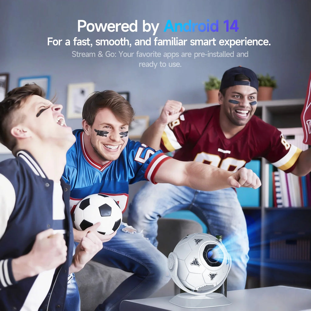 Magcubic HY300F Projector Creative Football Styliny Android 14 8K Projectors 300Ansi MINI Projector LED Wifi6 BT5.4 Home Theater