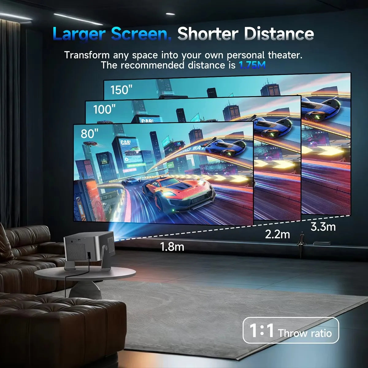 Magcubic HY350GT 900 ANSI Projector with Google TV 1080p Native Projector Auto Focus Portable Beam Android Home Theater