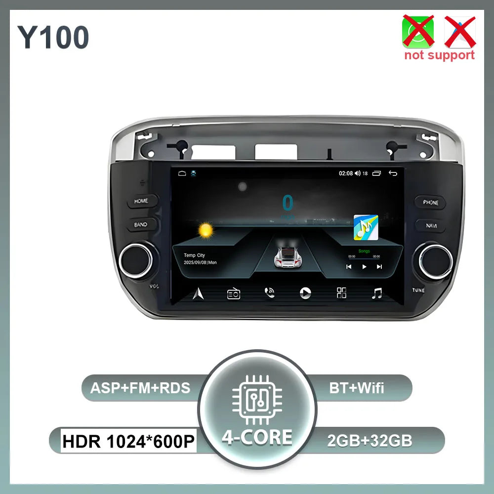 7'' Android 16 Auto Radio For Fiat Linea Punto evo 2012-2015 GPS WIFI Carplay Auto 4G Radio Stereo Multimedia Player Bluetooth