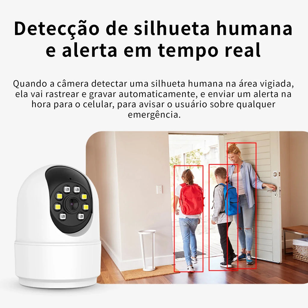 Âmera Pt Wi-Fi 6 360 ° Color Night Vision, Person Detection, Two-Way Audio, Real-Time Alert Via App, Coibeu