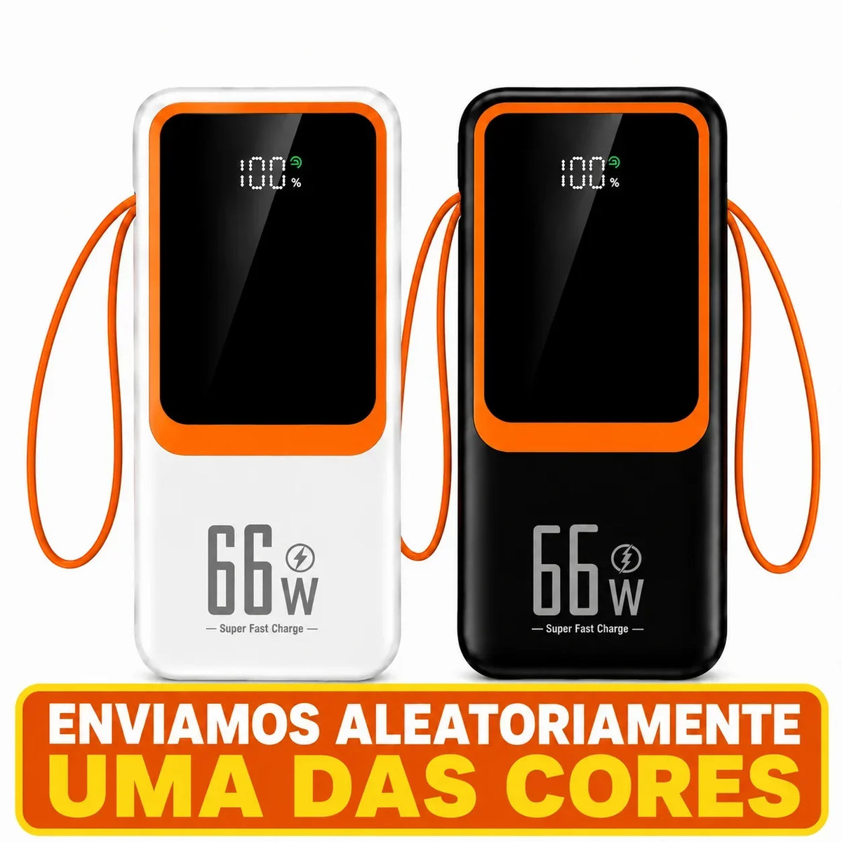Power Bank 50000mAh 30000mAh Carregador Turbo 66W PD Alta Capacidade Para Viagens E Emergências