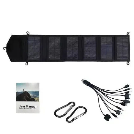 Solar panel 10/20W5V2A solar 4/6 folding bag solar 2USB fast charging portable folding bag camping hiking power bank