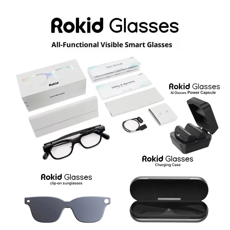 2025 New Rokid Glasses Leqi AI&AR Glasses-49g Ultra-Light 12-Language Real-time Translation AI Assistant for Business Meeting