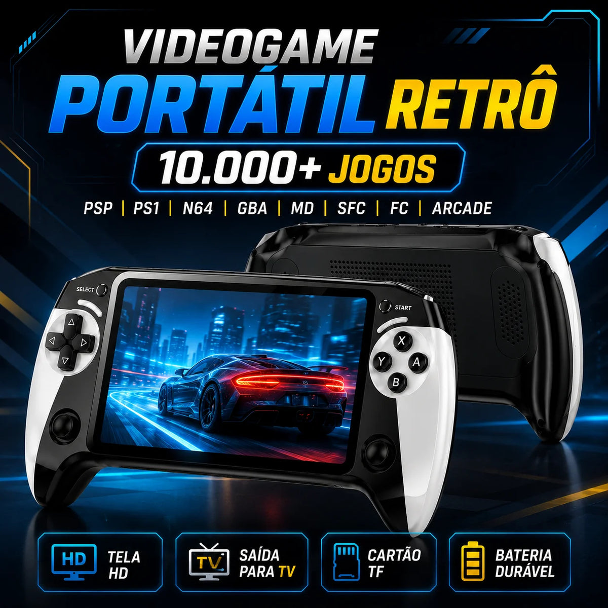Portable Video Game Retro 10000 + 4.3 Games "HD Screen Supports PSP PS1 N64 Classic Games Console