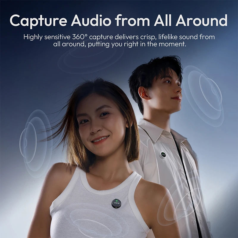 Ulanzi A21 Wireless Lapel Microphone Dual Recording 100M Transmission Noise Cancellation for Cameras Phone Video Recording Live