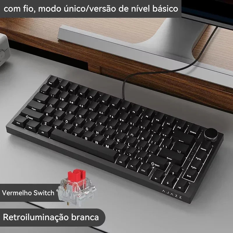 AJAZZ AK820 / AK820 Pro Free Shipping for Local Shipments from Brazil Mechanical Keyboard 82 Keys Gamer Keyboard for Laptop PC