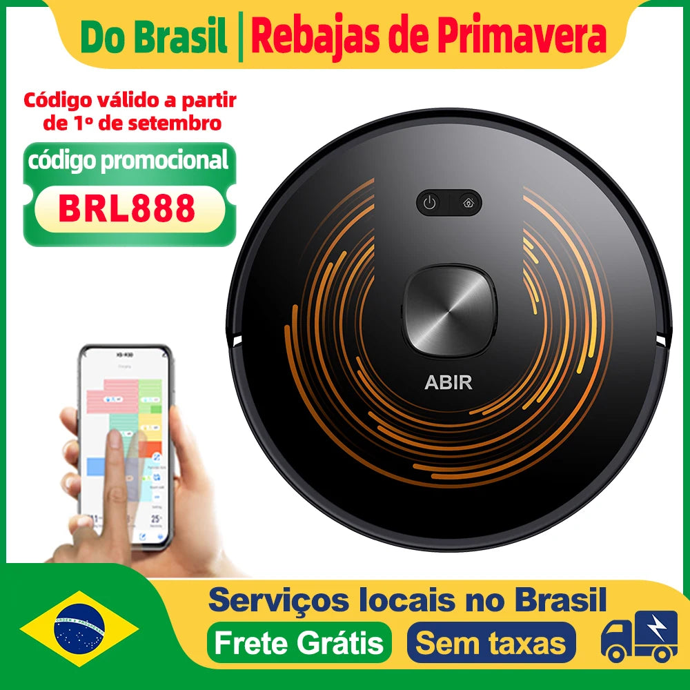 Robot Vacuum Cleaner ABIR X9,Dual Lidar,6500pa Suction,UV Cleaning, Multi-Floor Map,APP Restricted Area,Smart Home Wet Dry Mop