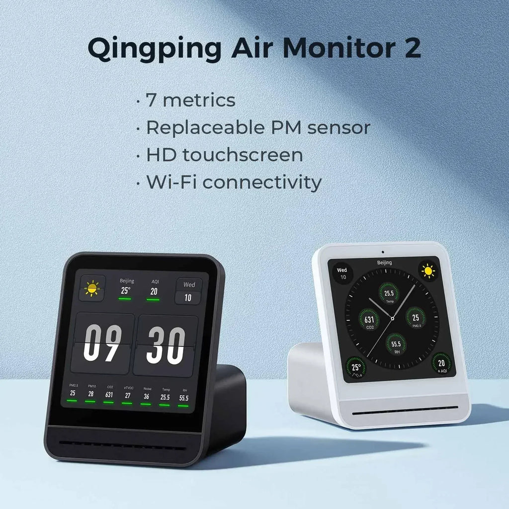 Qingping Air Detector 2 Smart Home Touch Screen Control Temperature Humidity Sensor CO2 PM2.5 Quality Monitor Mi Home APP CN