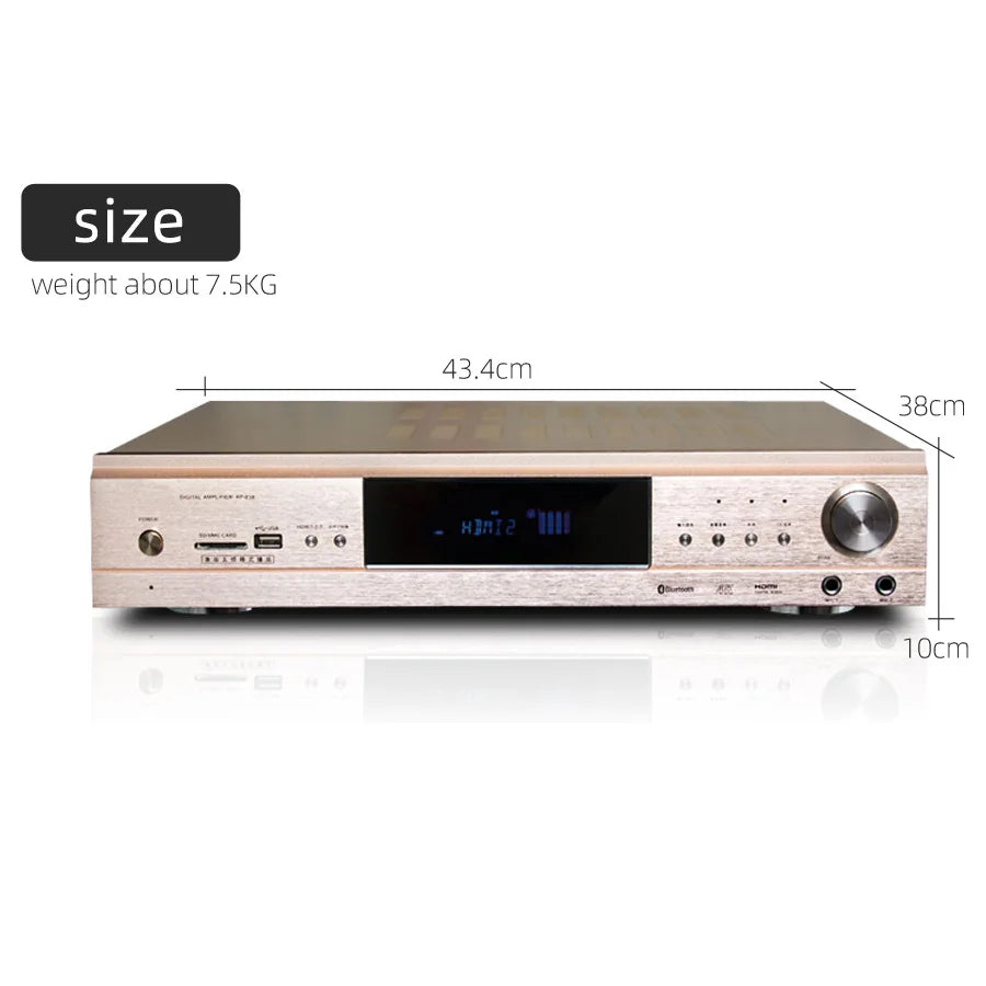 5.1 Home Theater Amplifier HDMI2.1 eARC HD 8K3D Dolby Digital AC-3/DTS Optical/Coaxial Audio,Independent 6 channel,Bluetooth/USB