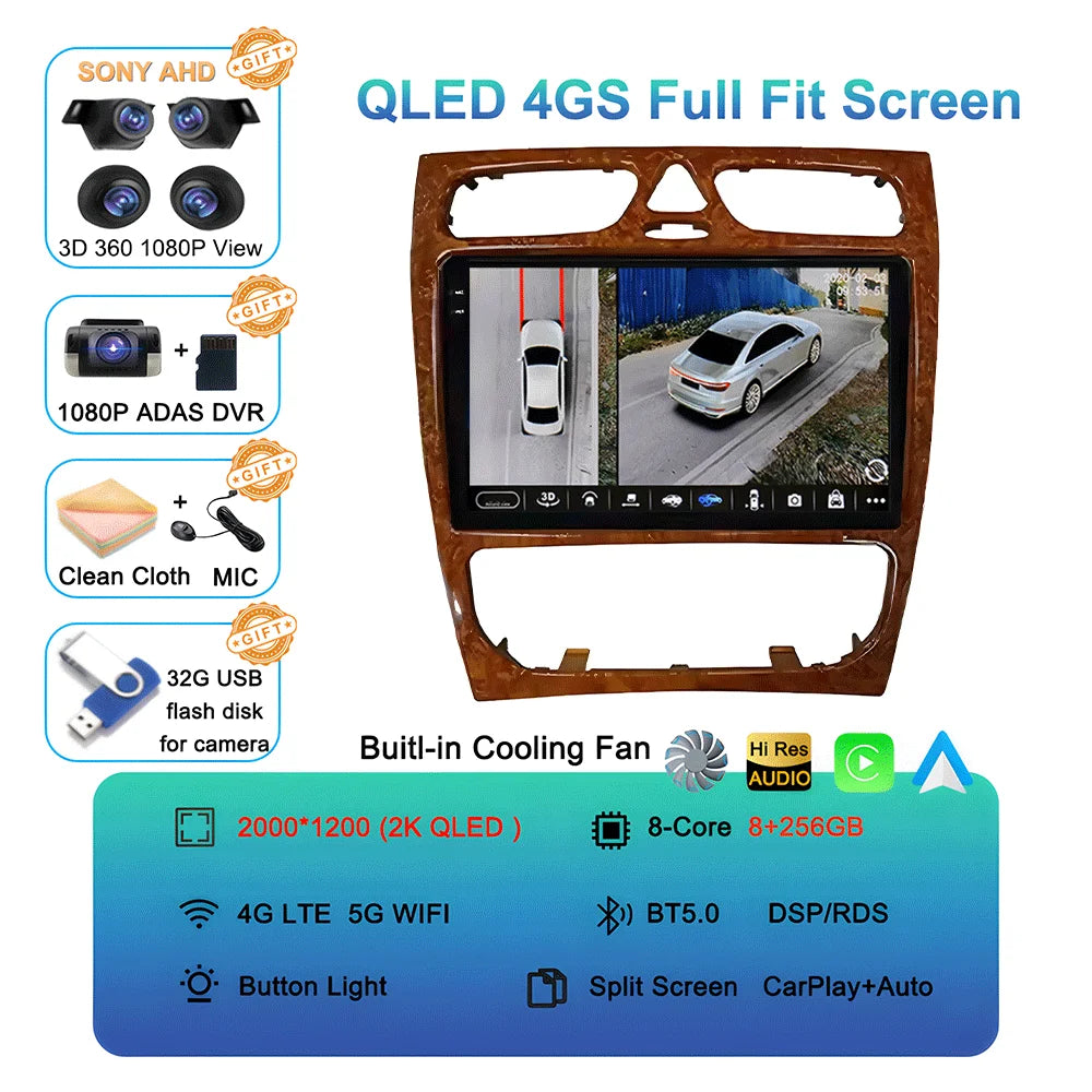 Android16 For Mercedes Benz C Class W203 C200 C320 C350 CLK W209 2002 - 2005 Car Stereo Multimedia Video Player Car Radio NO DVD