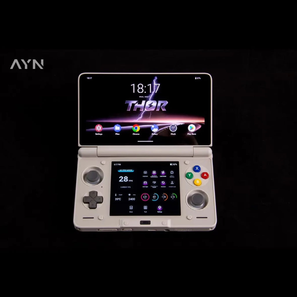 AYN Thor Handheld Game Console Dual Screen Flip 6 OLED 120 HZ 1080*1920 Screen SD 8Gen 2nd Version 16GB+1t Handheld Game Player