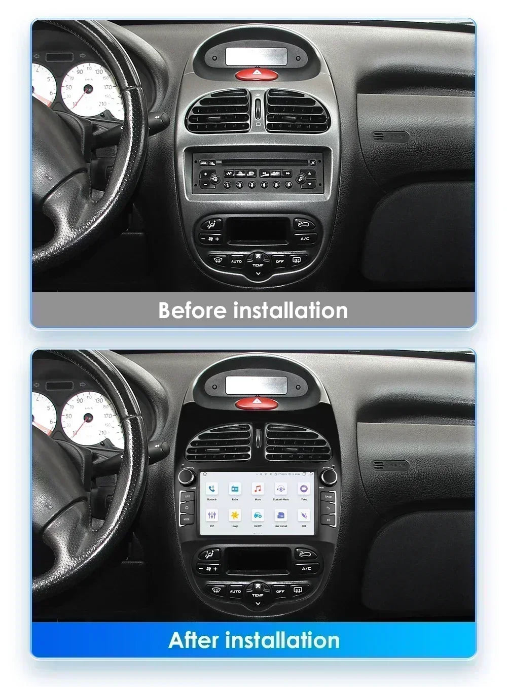 Hizpo 7862 2din  Android 14 Car Radio For PEUGEOT 206 206CC 206SW 2000-2008 Auto Multimedia Player GPS Autoradio Carplay Navi