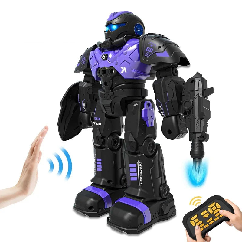 JJRC RC Robot Police Mechanical Combat R20 Police Intelligent Programming Robot With Sound And light children Toy Gift
