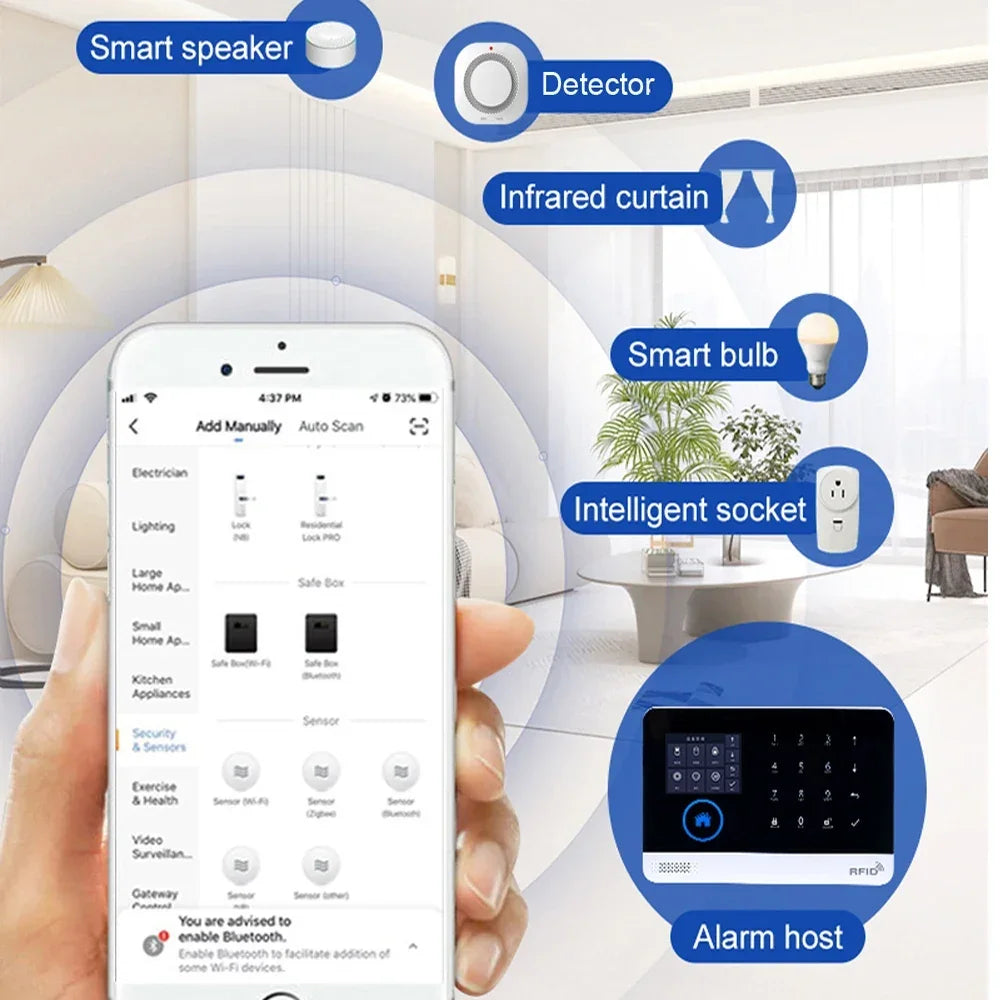 PGST Home Alarm System, WIFI Security Alarm, Anti-Theft with Door Motion Sensor, Works with Your Control and Alexa