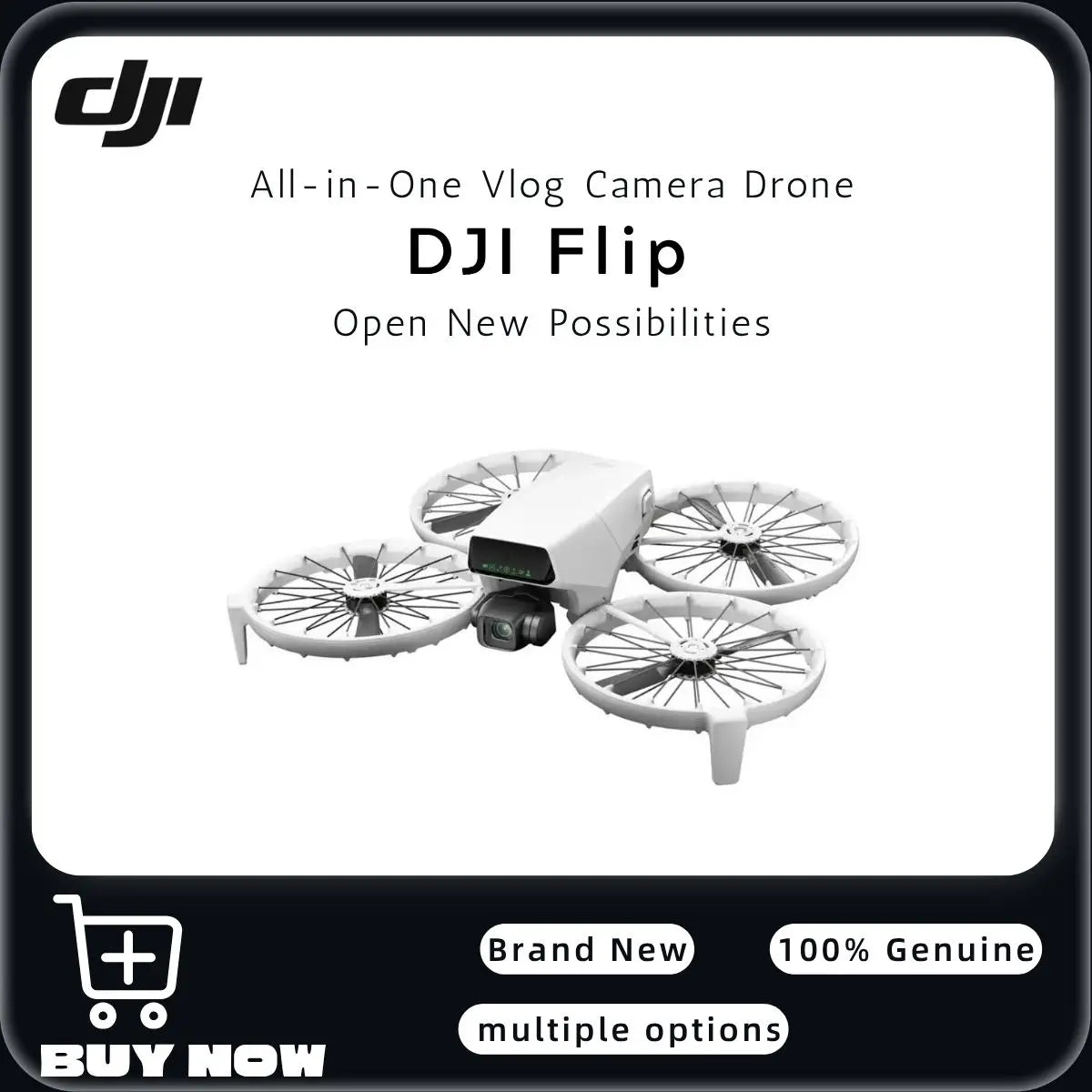 Original DJI Flip 4K/60fps HDR 48MP Camera Drone Under 249g Foldable Full-Coverage Propeller Guard RC-N3 RC 2 Fly More Combo