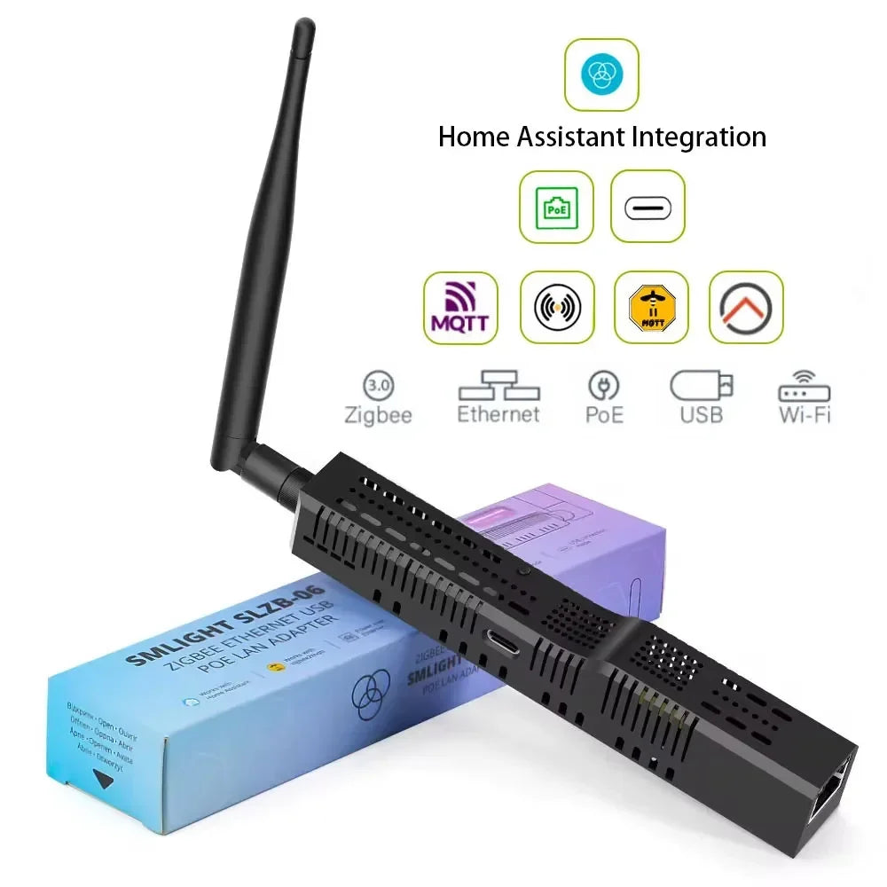 SMLIGHT SLZB-06/M/P7 Zigbee 3.0 to Ethernet,USB,and WiFi gateway coordinator with PoE,works with Zigbee2MQTT,Home Assistant,ZHA