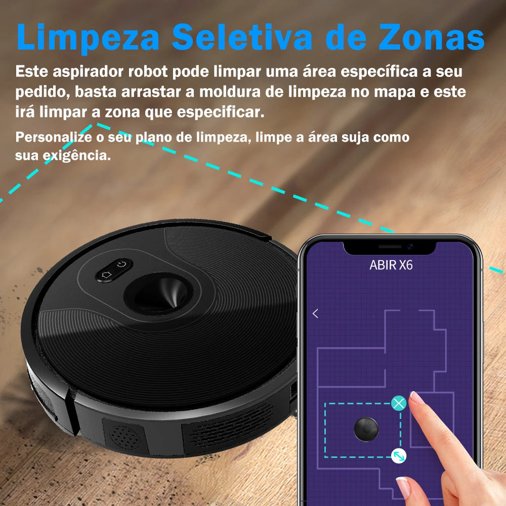 Robot Vacuum Cleaner ABIR X6 PRO ,Visual Navigation,APP Virtual Barrier,6000PA Suction,Smart Home Mop,Floor Carpet Washing Tool
