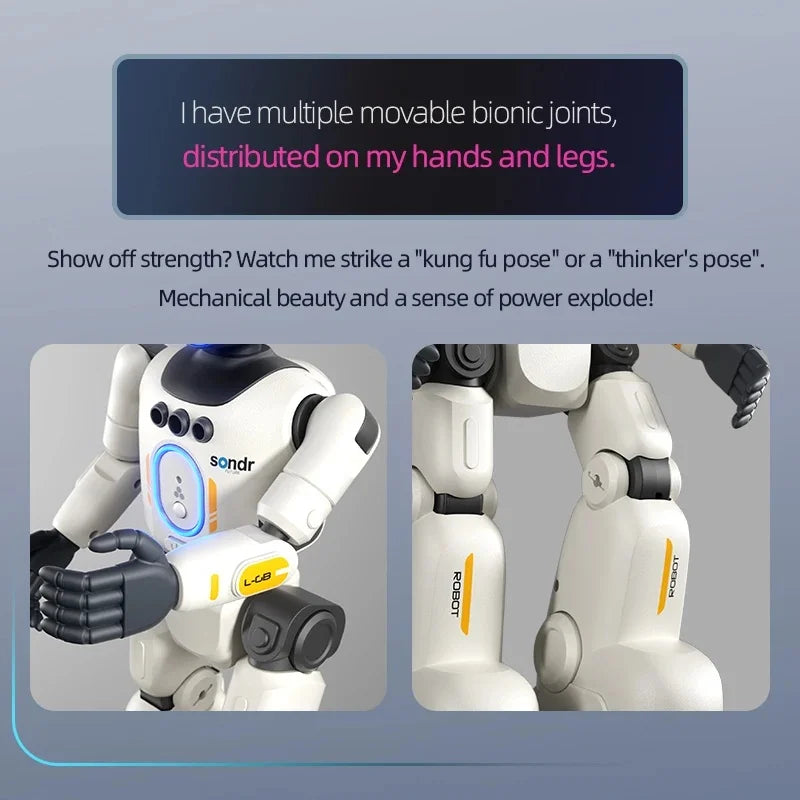 AI Intelligent Humanoid Robot for Kids - Gesture Sensing Voice Interactive Early Education Companion Educational Toy